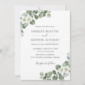 Elegant Eucalyptus Greenery Wedding Einladung (Rückseite)