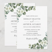 Elegant Eucalyptus Greenery Wedding Einladung (Vorne/Hinten)