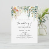 Elegant Eucalyptus Greenery Wedding Einladung (Stehend Vorderseite)