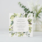 Elegant Eucalyptus Greenery Wedding Einladung (Stehend Vorderseite)