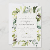 Elegant Eucalyptus Greenery Wedding Einladung (Vorderseite)