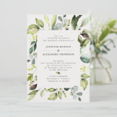 Elegant Eucalyptus Greenery Wedding Einladung (Stehend Vorderseite)