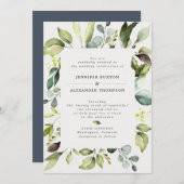 Elegant Eucalyptus Greenery Wedding Einladung (Vorne/Hinten)