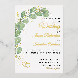 Elegant Eucalyptus Greenery Wedding Folieneinladung