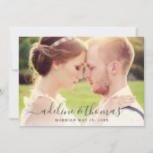 Elegant Eucalyptus Greenery Wedding Foto Dankeskarte (Vorderseite)