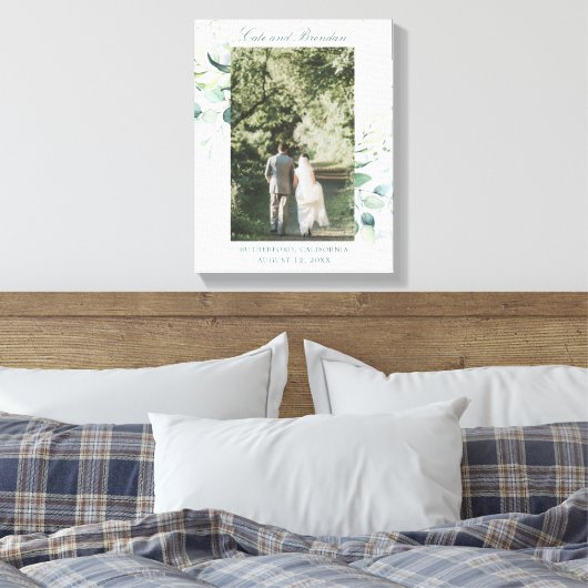 Elegant Eucalyptus Greenery Wedding Foto Leinwanddruck (Insitu (Schlafzimmer))