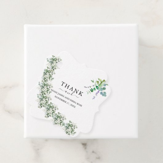 Elegant Eucalyptus Greenery Wedding  Geschenkanhänger (Beispiel)