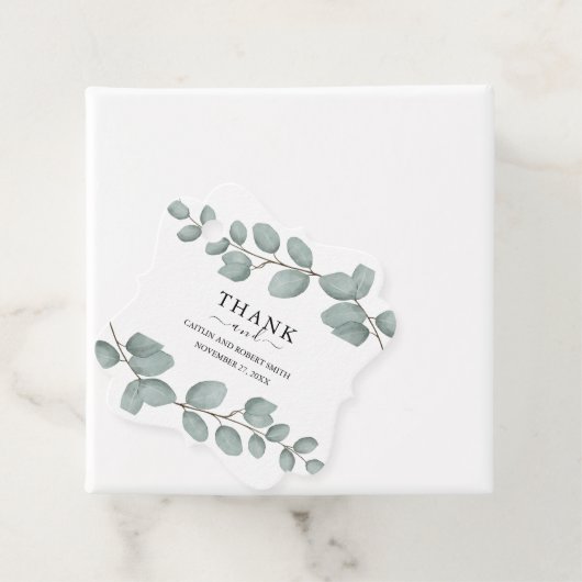 Elegant Eucalyptus Greenery Wedding Geschenkanhänger (Beispiel)