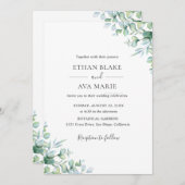 Elegant Eucalyptus Greenery Wedding Invitation Einladung (Vorne/Hinten)