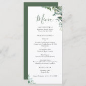 Elegant Eucalyptus Greenery Wedding Menu Menükarte (Vorne/Hinten)