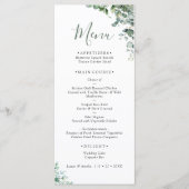 Elegant Eucalyptus Greenery Wedding Menu Menükarte (Vorderseite)
