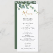 Elegant  Eucalyptus Greenery Wedding  Menükarte (Vorne/Hinten)