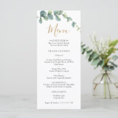 Elegant  Eucalyptus Greenery Wedding  Menükarte (Stehend Vorderseite)