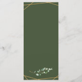 Elegant Eucalyptus Greenery Wedding Menükarte (Rückseite)