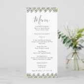 Elegant Eucalyptus Greenery Wedding Menükarte (Stehend Vorderseite)