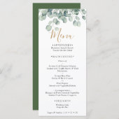 Elegant Eucalyptus Greenery Wedding Menükarte (Vorne/Hinten)