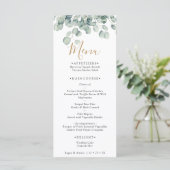 Elegant Eucalyptus Greenery Wedding Menükarte (Stehend Vorderseite)