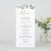 Elegant Eucalyptus Greenery Wedding Menükarte (Stehend Vorderseite)