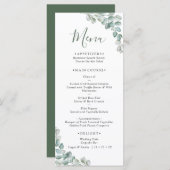 Elegant Eucalyptus Greenery Wedding Menükarte (Vorne/Hinten)