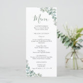 Elegant Eucalyptus Greenery Wedding Menükarte (Stehend Vorderseite)