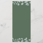 Elegant Eucalyptus Greenery Wedding Menükarte (Rückseite)