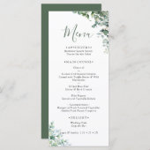 Elegant Eucalyptus Greenery Wedding Menükarte (Vorne/Hinten)