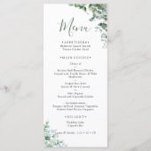 Elegant Eucalyptus Greenery Wedding Menükarte (Vorderseite)