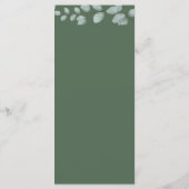 Elegant  Eucalyptus Greenery Wedding  Menükarte (Rückseite)