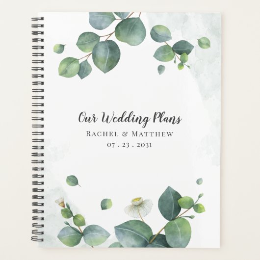 Elegant Eucalyptus Greenery Wedding Planer (Vorderseite)