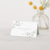 Elegant Eucalyptus Greenery Wedding Platzkarte (Rückseite)