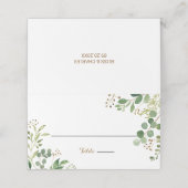 Elegant Eucalyptus Greenery Wedding Platzkarte (Außenseite Aufgefaltet)