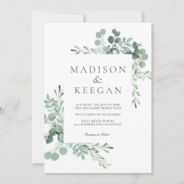 Elegant Eucalyptus Greenery Wedding QR Code Invita Einladung