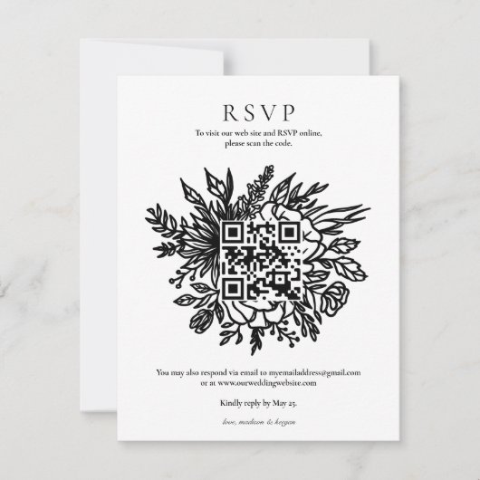 Elegant Eucalyptus Greenery Wedding QR Code UAWG I Einladung (Vorderseite)