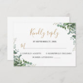 Elegant Eucalyptus Greenery Wedding RSVP Karte (Vorne/Hinten)