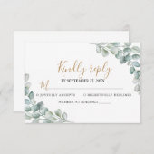 Elegant  Eucalyptus Greenery Wedding  RSVP Karte (Vorne/Hinten)