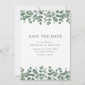 Elegant  Eucalyptus Greenery Wedding Save The Date (Vorderseite)