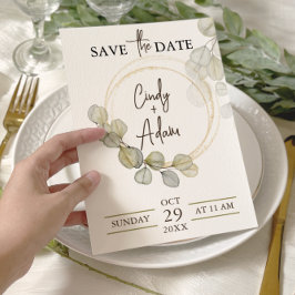 Elegant Eucalyptus Greenery Wedding Save The Date