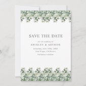 Elegant Eucalyptus Greenery Wedding Save The Date (Vorderseite)