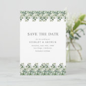 Elegant Eucalyptus Greenery Wedding Save The Date (Stehend Vorderseite)