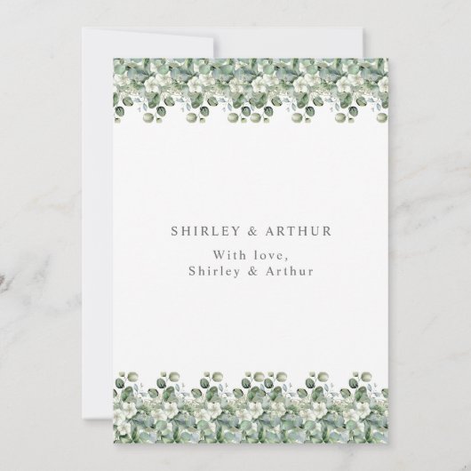 Elegant Eucalyptus Greenery Wedding Save The Date (Rückseite)