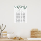 Elegant Eucalyptus Greenery Wedding Seating Chart Poster (Küche)