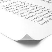 Elegant Eucalyptus Greenery Wedding Seating Chart Poster (Ecke)