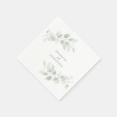 Elegant Eucalyptus Greenery Wedding Serviette (Ecke)