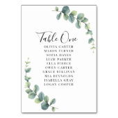 Elegant Eucalyptus Greenery Wedding Tischnummer (Vorderseite)