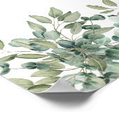 Elegant Eucalyptus Greenery Wedding Welcome sign Poster (Ecke)