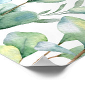 Elegant Eucalyptus Greenery Wedding Welcome Sign Poster (Ecke)