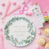 Elegant Eucalyptus Greenery Wreath Gold Wedding Pappteller (Party)