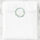 Elegant Eucalyptus Greenery Wreath Gold Wedding Runder Aufkleber (Tasche)