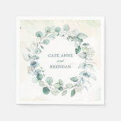 Elegant Eucalyptus Greenery Wreath Rustic Wedding Serviette (Vorderseite)