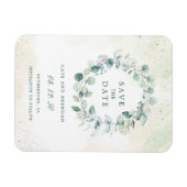 Elegant Eucalyptus Greenery Wreath Save the Date Magnet (Horizontal)